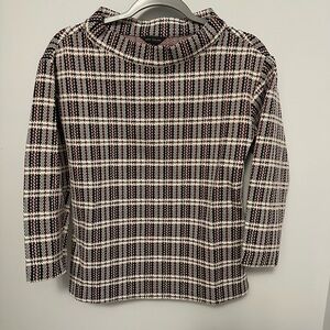 Ann Taylor Red and Blue Cowl Neck Sweater